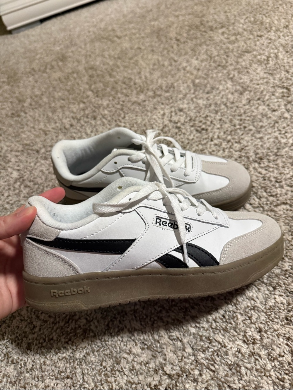 Reebok Women’s White and Black Classic Low-Top Sneakers